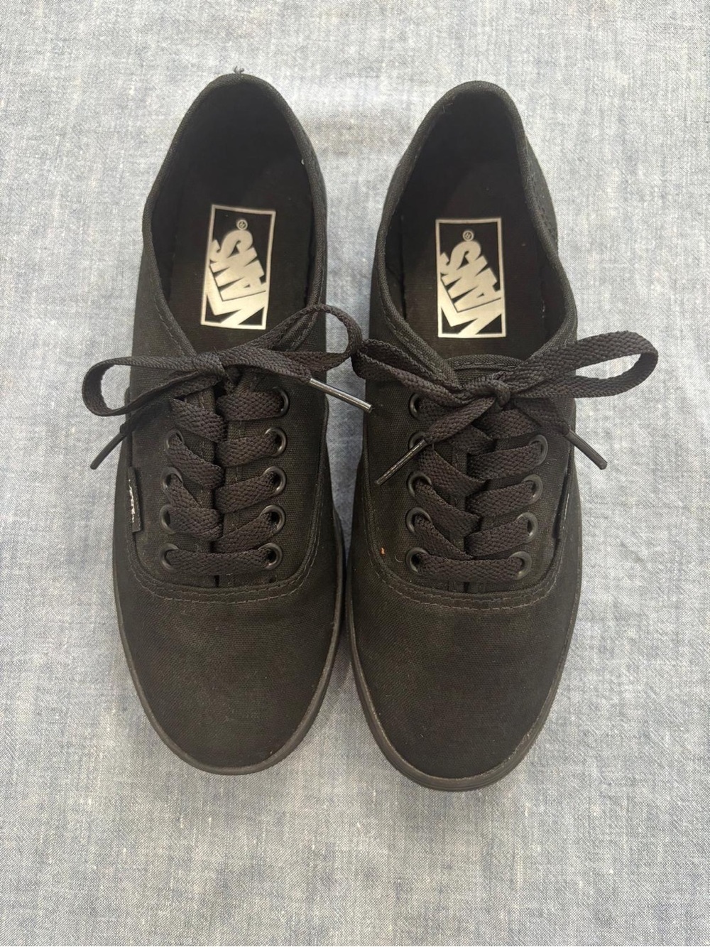 Vans Black Canvas Low-Top Lace-Up Sneakers